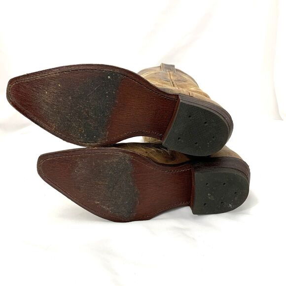 Justin Bent Rail 11" Distressed Tan Cowboy Boots BRL107 Wms EXCELLENT COND - Picture 8 of 13